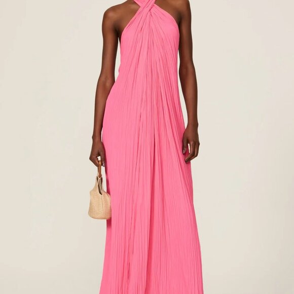 A.L.C Rio Gown, Pink Maxi Halter Low Back Gown, Size 10 - Picture 2 of 10